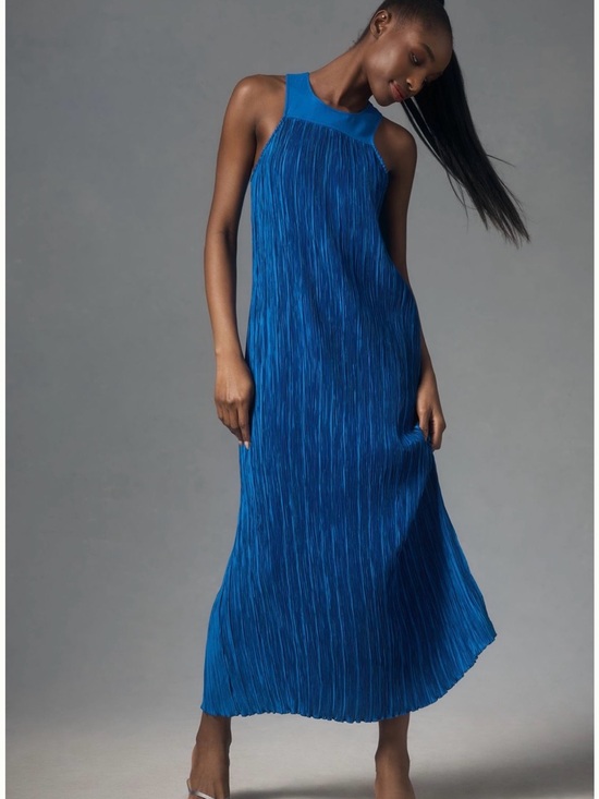 Anthropologie Dresses & Skirts - NWT Anthropologie Blue halter plisse maxi dress